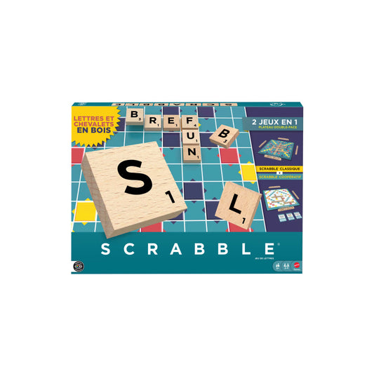 Scrabble Classique - 2 Jeux en 1 - Version Bois